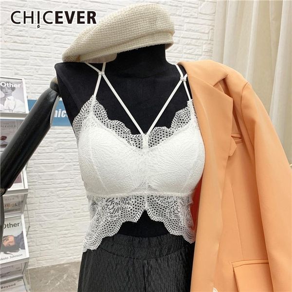 

white hollow out vest for women v neck sleeveless solid lace casual vests female clothing 2021 summer fashion tide women's tanks & cami