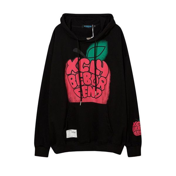 

men's hoodies & sweatshirts kiovno men hip hop cartoon letter printed streetwear pullover hoodie for couples overzied, Black