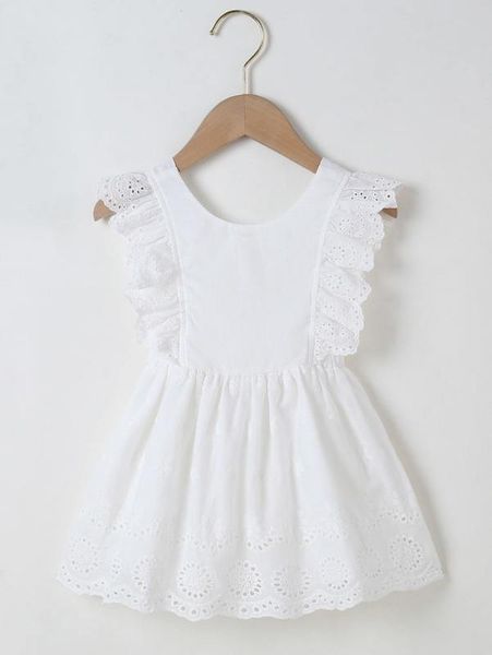 

baby girl eyelet embroidery ruffle smock dress she, Red;yellow