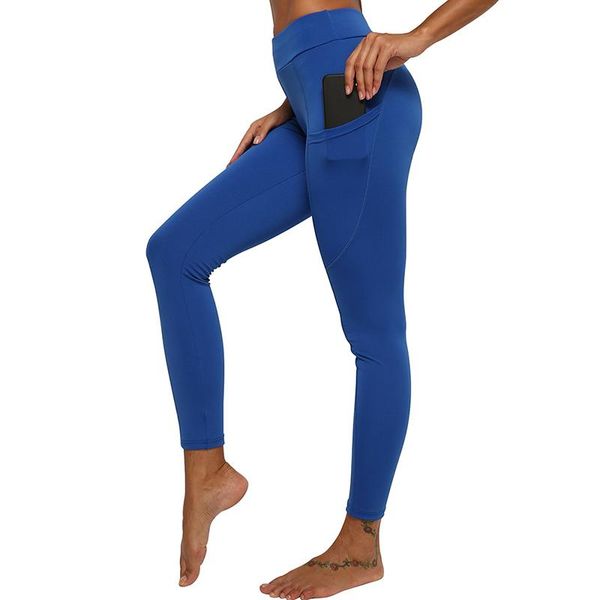 

women's leggings training running pants sportswear women pocket solid sport high waist fitness, Black