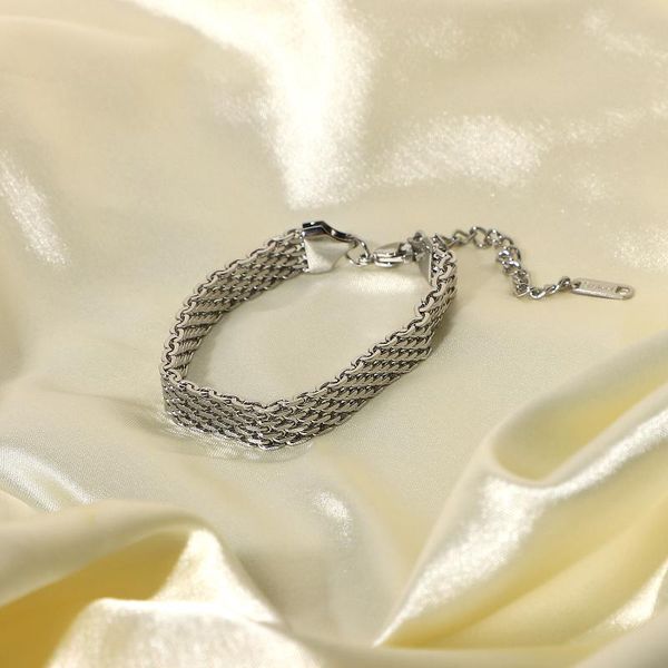 

link, chain stainless steel bracelet color watch band chunky jewelry fashion for women, Black