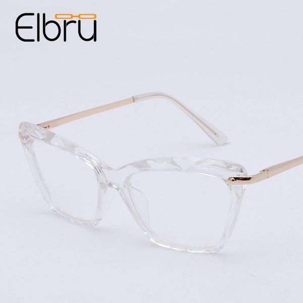 

fashion sunglasses frames elbru square optical eye glasses for women ladies 2021 trendy cat computer eyeglasses diamond texture frame specta, Black