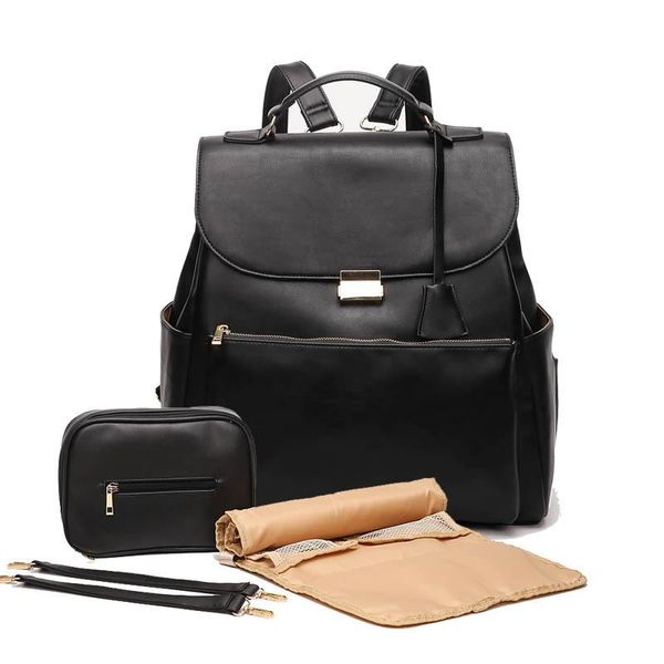 

diaper bags waterproof bag for mommy maternal pu leather nappy backpack baby infant organizer changing nursing mom pram to care