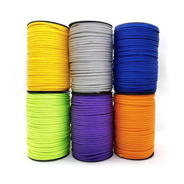 

outdoor gadgets 100m 4mm 7 strands paracord 550 ib rope cuerda escalada mil spec type multicolor parachute traction rescue tied tent