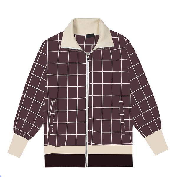 

21ss a&w mens tracksuits loose long sleeve set with box stripe pattern zip cardigan pocket trim men two-piece set, Gray