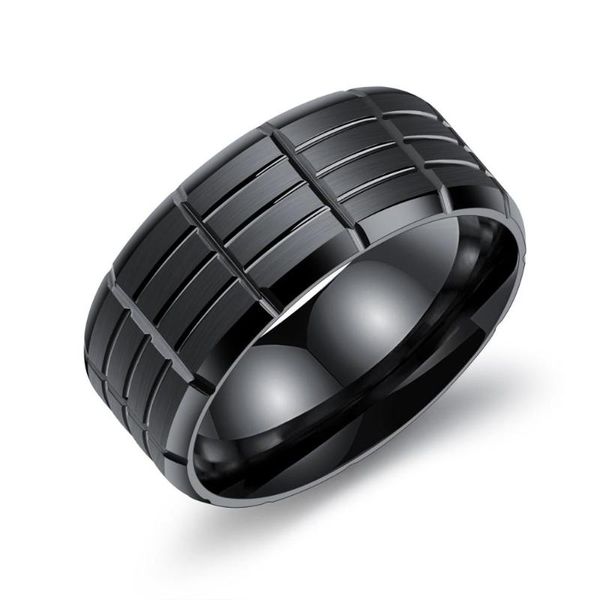 

wedding rings titanium steel black men men's personality engrave classic jewelry bands fashion boyfriend gift, Slivery;golden