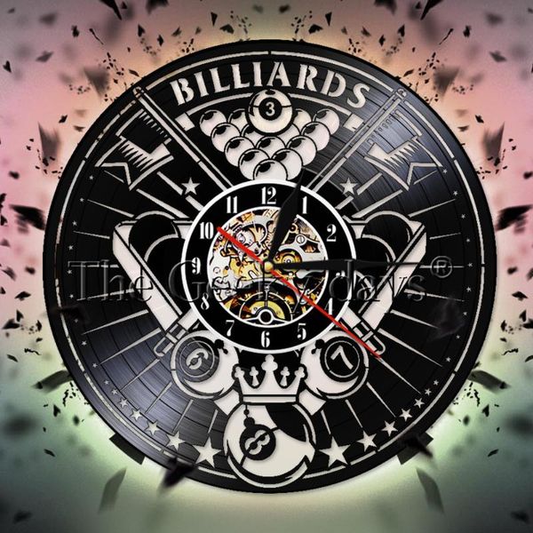 

wall clocks billiards record silent clock room sign decor player gift unique vintage home hanging