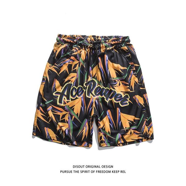 

men's shorts harajuku street shorts, iron model, with exercise chain, for men and women, summer, loose, elastic in the waist, hip hop,, White;black