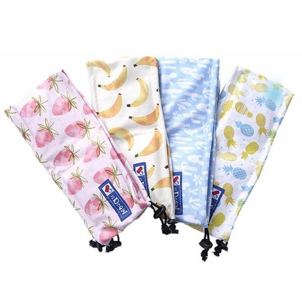 

dog collars & leashes pet cooling collar bandana adjustable ice chill out scarf with 4 packs for summer