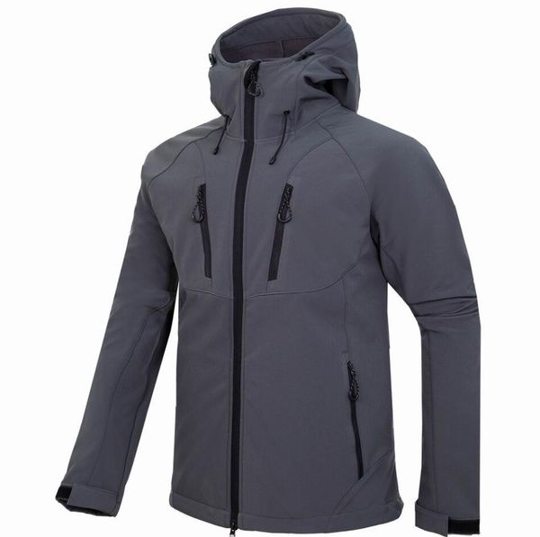 

men's soft shell jacket waterproof windproof tech fleece warm outdoor hooded hiking jackets ski camping hoodie clothing, Black;brown