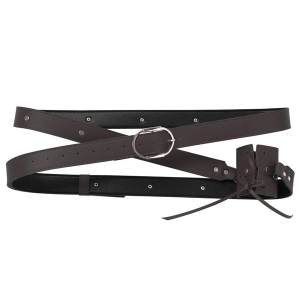 

belts goth waist belt for men retro steampunk knight sword holder pu leather single scabbard waistband girdle cosplay costume, Black;brown