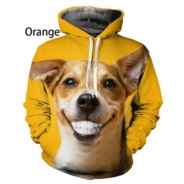 

new 3d printed sweater loose funny dog print hoodie, Black