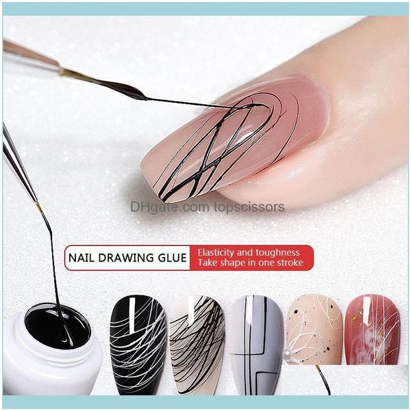 Salon Sağlık Beautycolors 20G Nail Art Streç Boyalı Fırçalı Tutkal Diy Örümcek Beyaz Siyah Altın TSLM1 Kitleri Damla Teslimat 2021 5GS