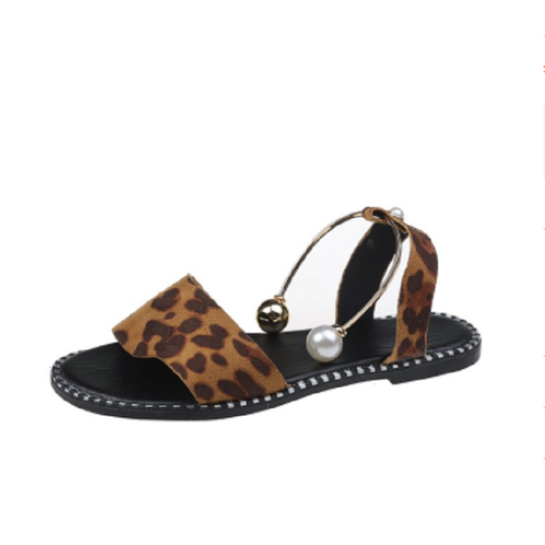 

sandals women ladies fashion solid round toe pearl buckle causal shoes breathable summer beach plus size mujer, Black