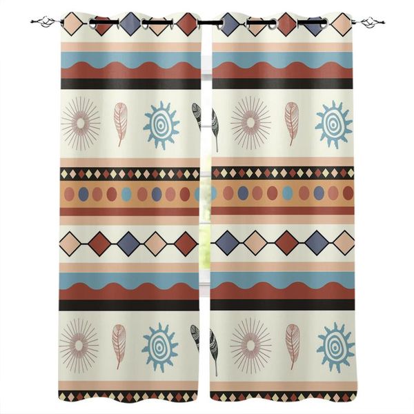 

curtain & drapes geometric round feather country style window curtains home decor bedroom kitchen items for living room