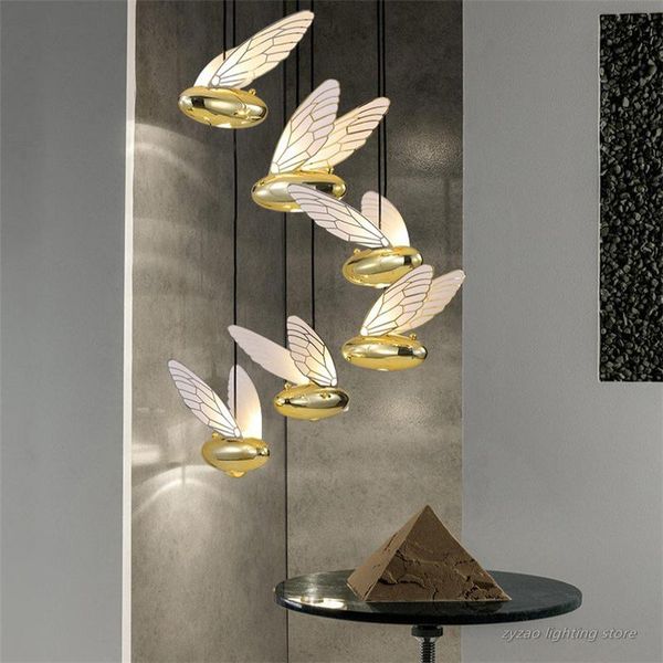 

pendant lamps nordic luxury creative bee decor light living room bedside staircase bar cafe house atmosphere hanging