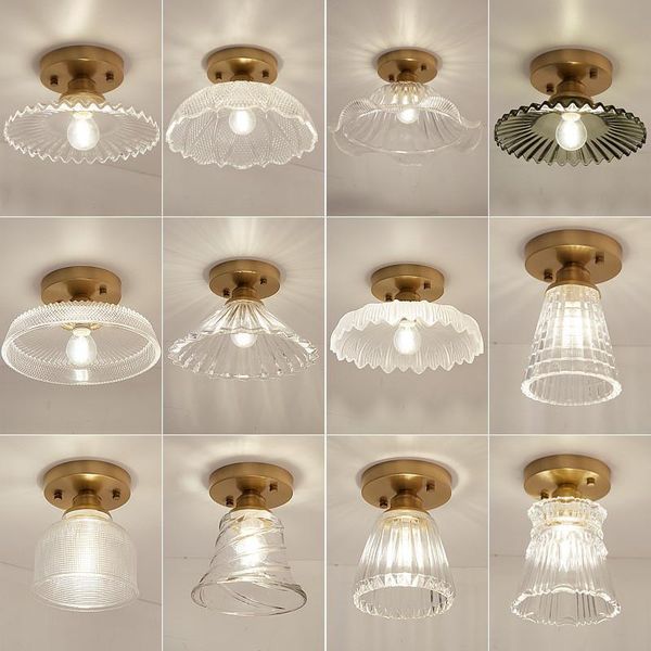 

ceiling lights contracted modern glass lamp nordic retro brass lighting creative act porch balcony corridor
