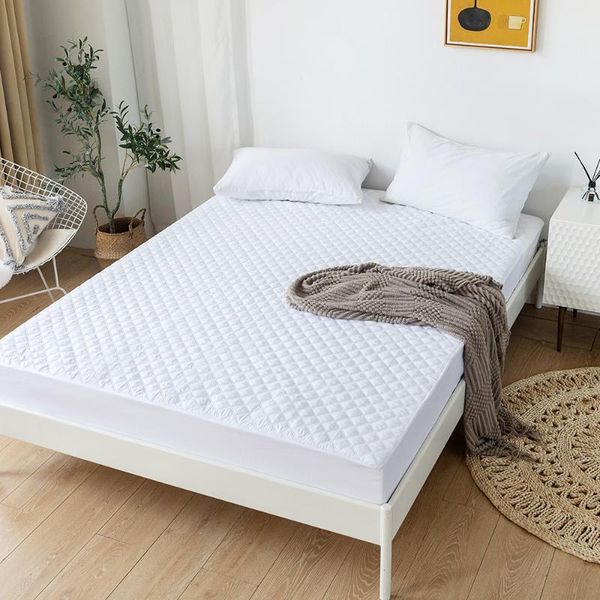 

sheets & sets waterproof quilted fitted bed sheet solid color anti-dirty queen king size bedspreads mattress protective cover