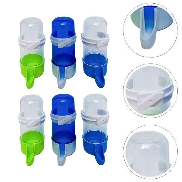 

cat bowls & feeders 6pcs bird water drinking tools parrot fountains pet