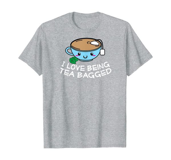

i love being tea bagged - funny cartoon tea cup t-shirt, White;black
