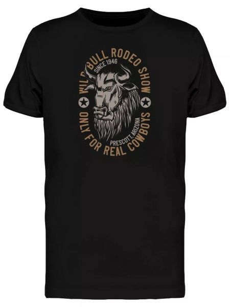

Wild Bull Rodeo Show Men's Tee -Image by Shutterstock, White;black