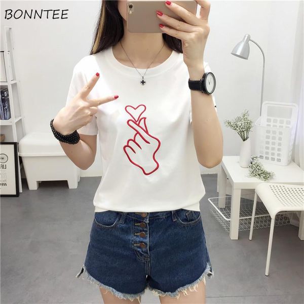 

women's t-shirt t-shirts women all-match loose trendy korean style casual printed womens clothing summer short sleeve comfortable daily, White