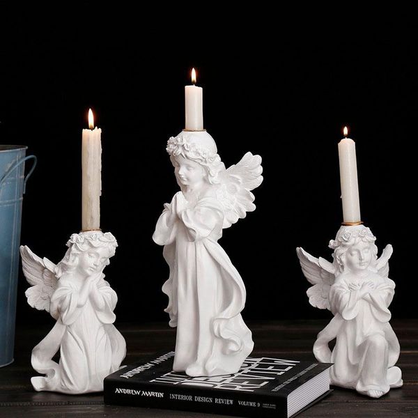 

pray angel sculpture candle holder vintage candlestick home decoration ornaments lovecrafts furnishing gifts wedding holders