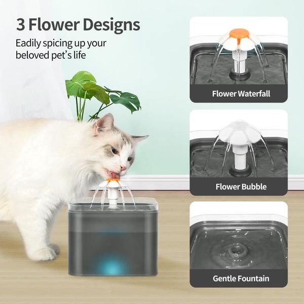 

automatic pet fountain cat water transparent quiet dog drinking drinker health dispenser bowls & feeders
