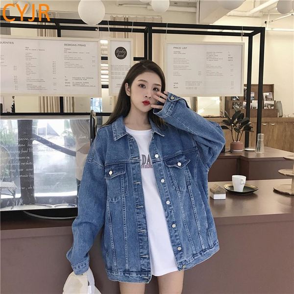 

women's jackets 2021 autumn winter denim jacket outerwear high street fashionable korean style chic jeans female, Black;brown