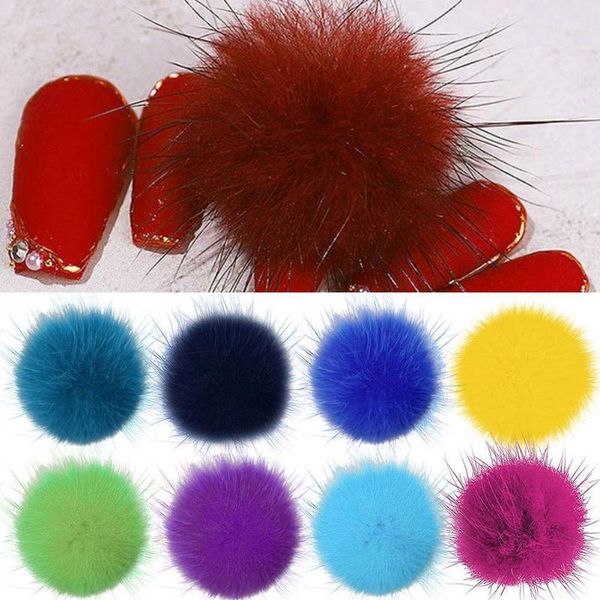 

nail art decorations pom 3d 2021 magnetic 5pcs pom-poms for accent puffy (11 colors), Silver;gold