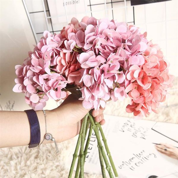 

decorative flowers & wreaths 5pcs hydrangea macaron artificial flower plant wedding decoration bride bouquet ins fake party room home decor