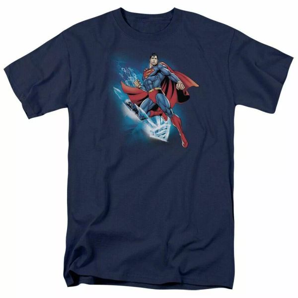 

Superman Crystalize T Shirt Mens Licensed Clark Kent DC Comics Tee Navy, White;black