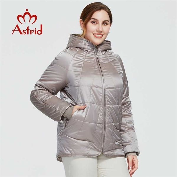 

astrid autumn winter women's coat women windproof warm parka plaid fashion jacket hood large sizes female clothing 9385 211011, Black