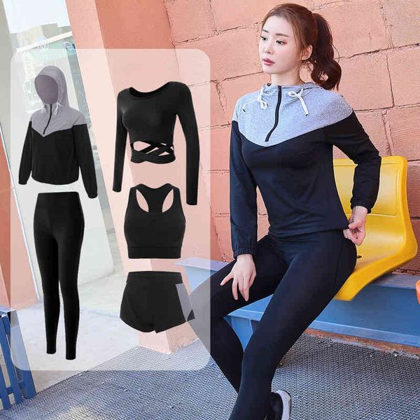 

women's tracksuits yoga clothes style in spring and summer, slim, breathable, fast drying clothes, high-end fitness clothes, morning ru, Gray