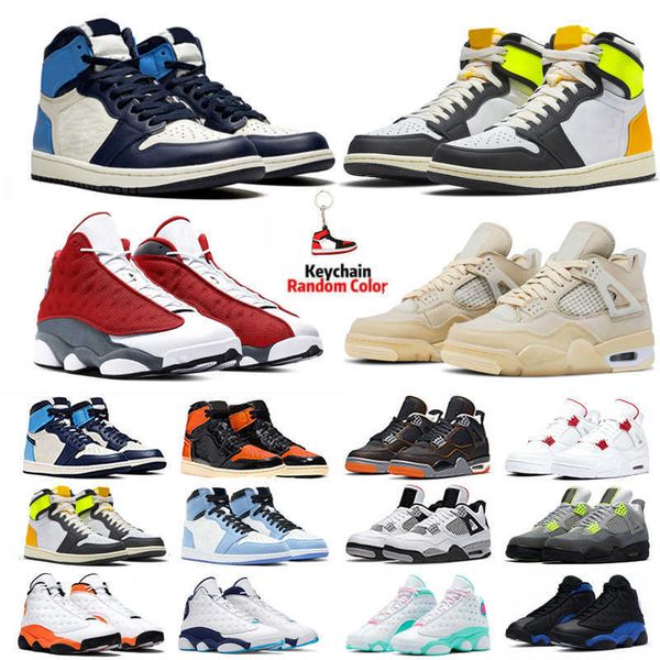 

silver toe men basketball shoes 1s obsidian sneakers 4 4s fire neon university blue red flint 13s mens trainers sport