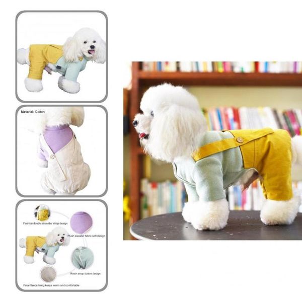 

dog apparel stylish winter clothing round neck hand washable casual teddy jumpsuit