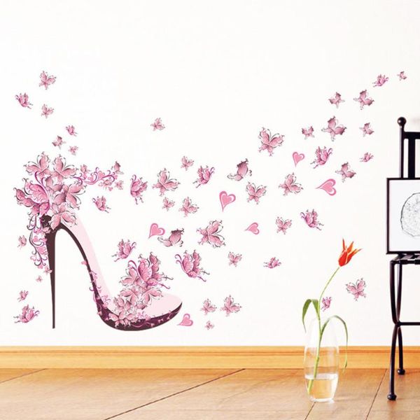 

wallpapers 2pcs beautiful high heel wall sticker creative paste decal for home