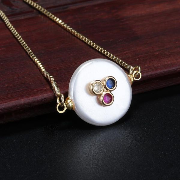 

white dark blue mix cz pave charm natural freshwater pearl bead link bracelet for women dainty jewelry gift bracelets, Golden;silver