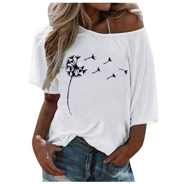 

women's t-shirt camisetas mujer womens t shirt summer round neck short sleeve boho floral print casual loose tee blusas de moda, White
