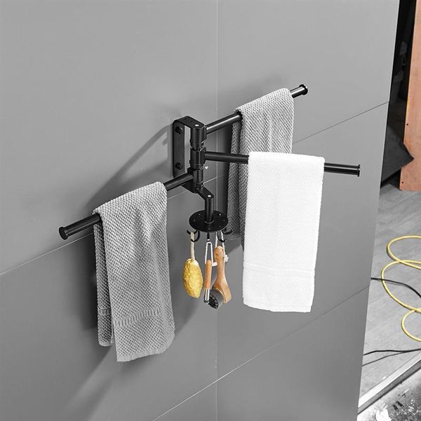 

towel racks multifunctional rack spatula rotating hook bathroom holder organizer hanger wall mounted storage shelf accessories