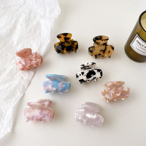 

small size girls ponytail pink clamps acetic acid floral alloy hair claws korean women scrunchies shower hairpins head jewelry accessories w, Slivery;golden