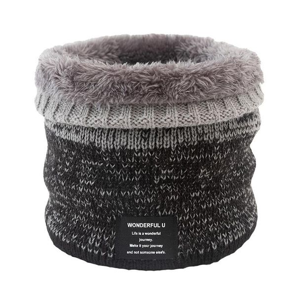 

scarves knitted warm scarf winter autumn gradient color cashmer-like snood for women bandana fleece men neck, Blue;gray