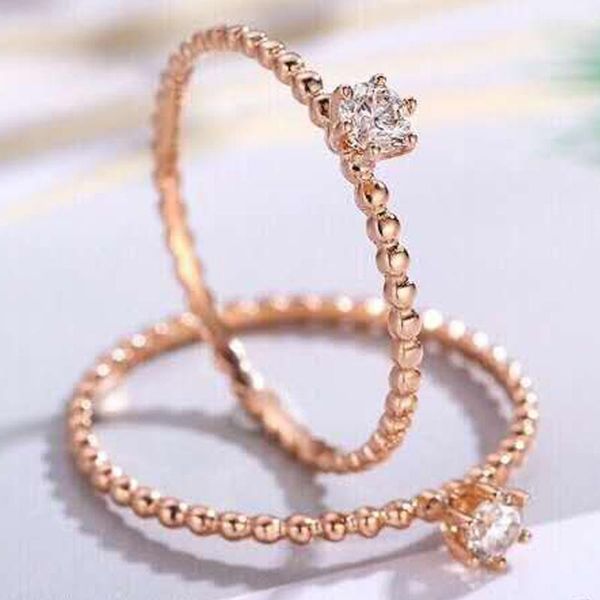 

cluster rings 18k rose gold 0.1 real diamond ring round women wedding party engagement anniversary birthday present ct vvs, Golden;silver