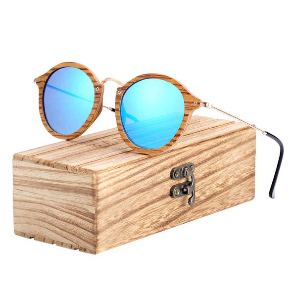 

sunglasses fashion barcur zebra wood handmade round glasses men polarized eyewear with box free, White;black