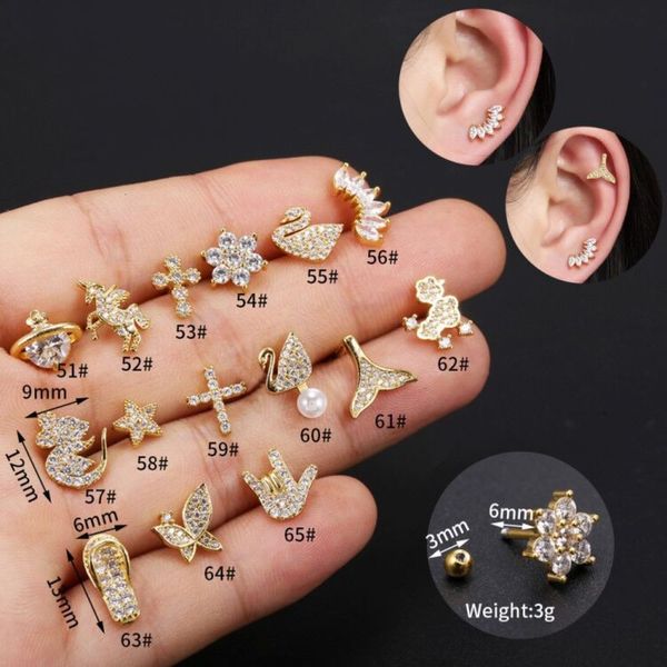 

puncture jewelry personalized creative screw earrings fashion earbone nails