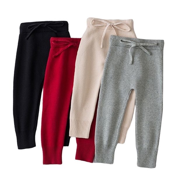 Meninas meninas leggings algodão cor sólida malha calça primavera outono crianças menina coreana calças longas crianças calça 211028