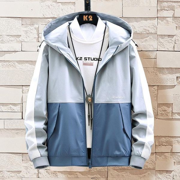 

men's jackets nice brand men clothing fall winter hooded jacket warm clothes korean style coat plus size long sleeve windbreaker, Black;brown