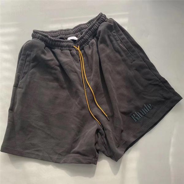 

men's shorts embroidery logo men women 1:1 vintage yellow drawstring inside tag label breeches, White;black