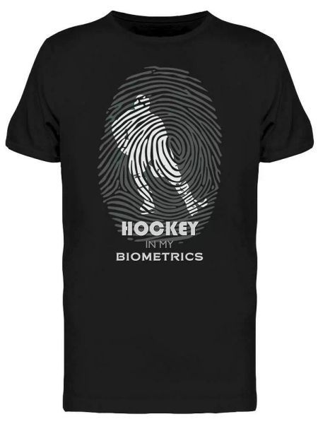 

hockey in my biometrics tee men's -image by shutterstock, White;black