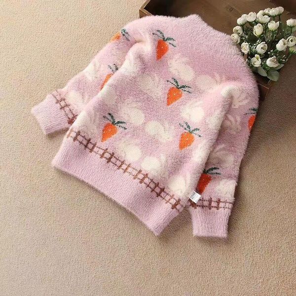 

children's knitted pullover sweater for girls cotton o-neck long sleeve autumn soft baby kids cardigan, Blue